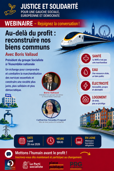 Justice et Solidarité - Avenir des services publics : Discutons "démarchandisation" avec Boris Vallaud